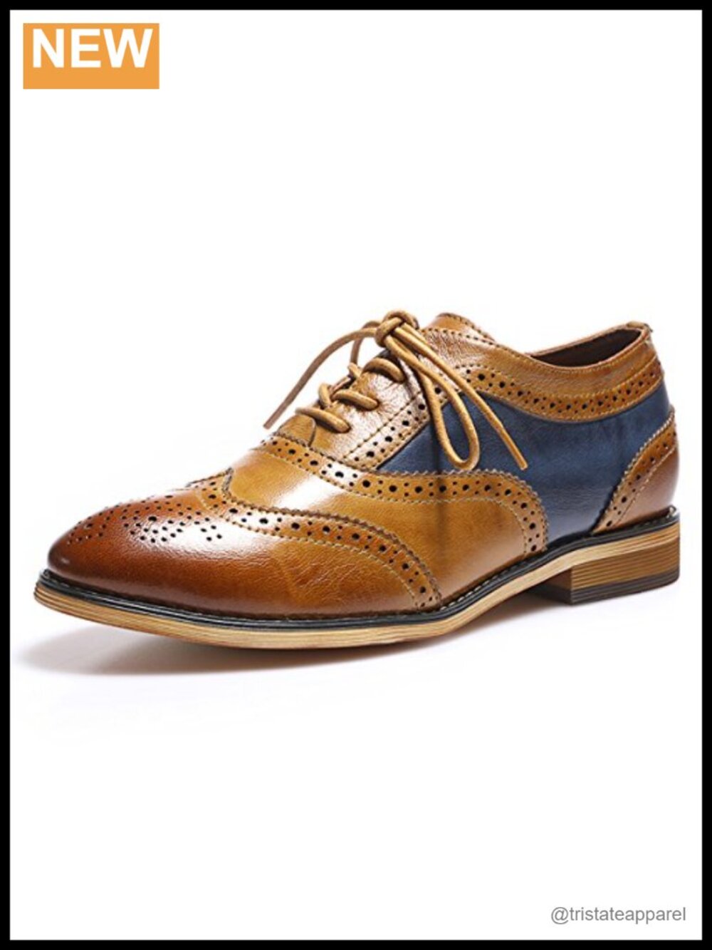 Women's Wingtip Oxfords Lace-Up Leather Brogue Shoes Handcrafted